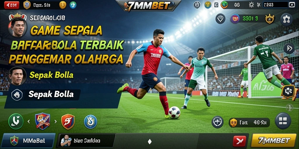 Antarmuka menarik dari game Sepak Bola 7MMBET yang penuh aksi.