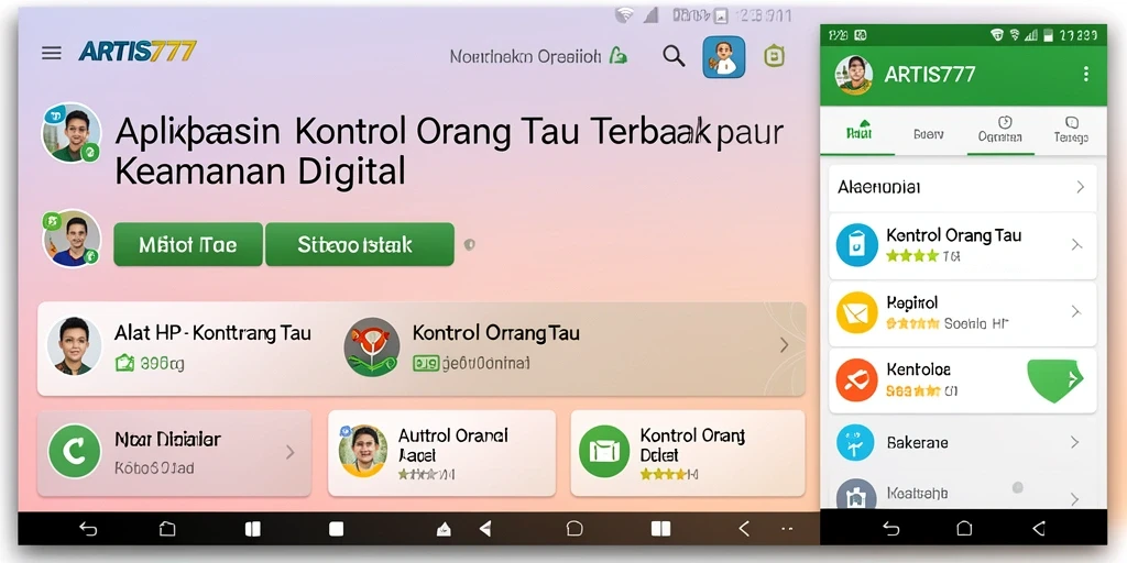 Tampilan antarmuka ARTIS777 dengan fitur Kontrol Orang Tua yang mudah digunakan.