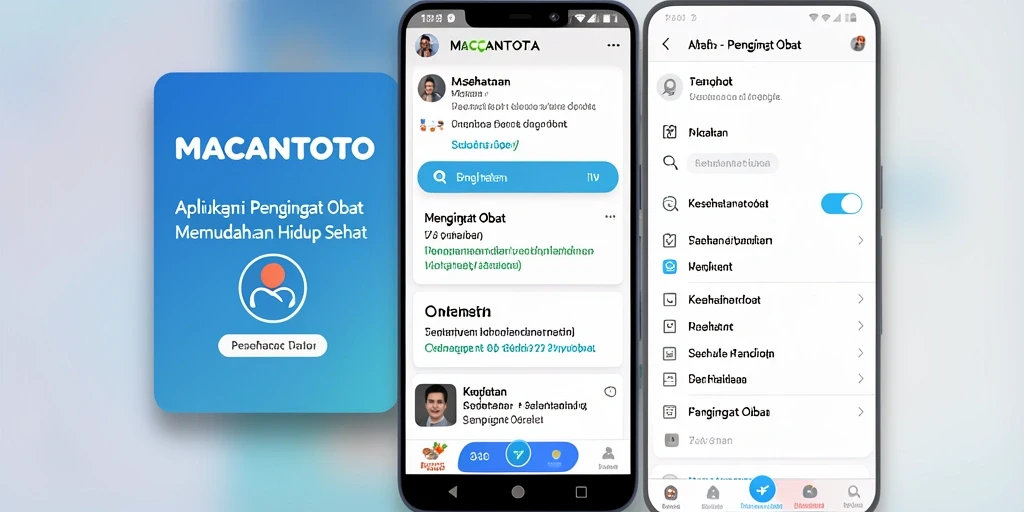 Antarmuka sederhana dan fungsional dari aplikasi Pengingat Obat.
