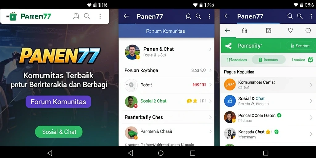 Antarmuka pengguna sederhana dari aplikasi Forum Komunitas PANEN77.